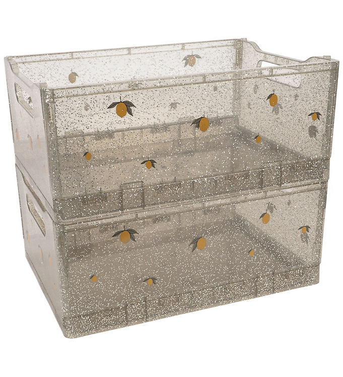Konges Sløjd Foldekasser – 2-pak – 16x28x38 cm – Sparkling Blue