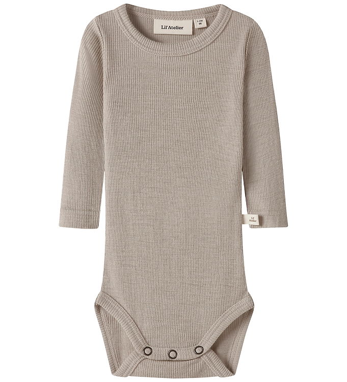 Lil Atelier Body l/æ - Rib - Uld/Modal - Slim - NbnNalu - Feathe