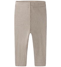 Lil Atelier Leggings - Rib - Uld/modal - NbnNalu - Feather Gray