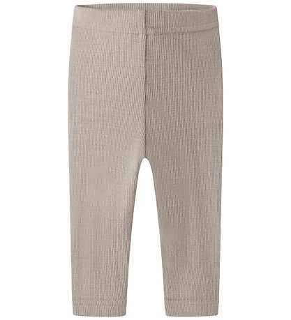 Lil Atelier Leggings - Rib - Uld/modal - NbnNalu - Feather Gray