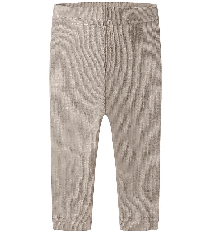 Lil Atelier Leggings - Rib - Uld/modal - NbnNalu - Feather Gray