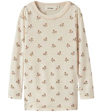 Lil Atelier Bluse - Uld/Modal - Slim  - NmfNalu - Turtledove/Flo