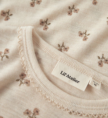 Lil Atelier Bluse - Uld/Modal - Slim  - NmfNalu - Turtledove/Flo