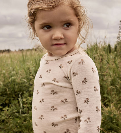 Lil Atelier Bluse - Uld/Modal - Slim  - NmfNalu - Turtledove/Flo