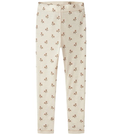 Lili Atelier Leggings - Uld/Modal - Slim - NmfNalu - Turtledove/