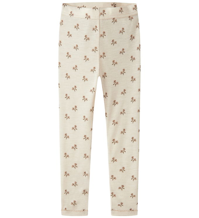 Lil' Atelier Leggings - Uld/Modal - Slim - NmfNalu - Turtledove/