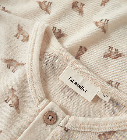 Lil Atelier Bluse - Uld/Modal - Slim - NmmNalu - Turtledove/Fox
