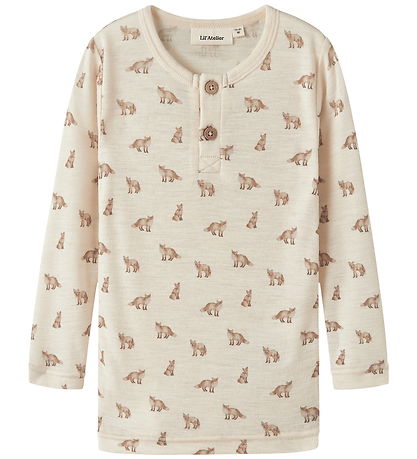 Lil Atelier Bluse - Uld/Modal - Slim - NmmNalu - Turtledove/Fox