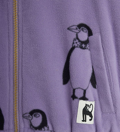 Mini Rodini Fleecejakke - Pingvin - Lilla
