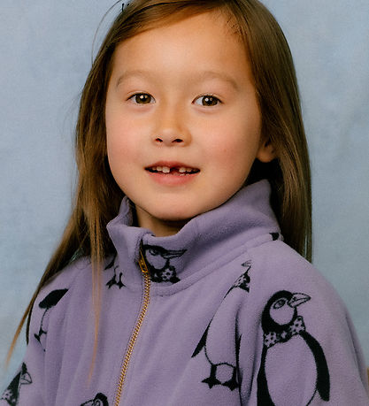 Mini Rodini Fleecejakke - Pingvin - Lilla
