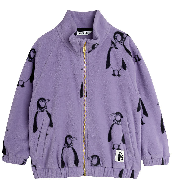 Mini Rodini Fleecejakke - Pingvin - Lilla
