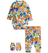 Mini Rodini Set - Bodysuit l/s/Leggings/Mittens - Violas - Multi