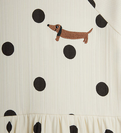 Mini Rodini Kjole - Hund - Offwhite