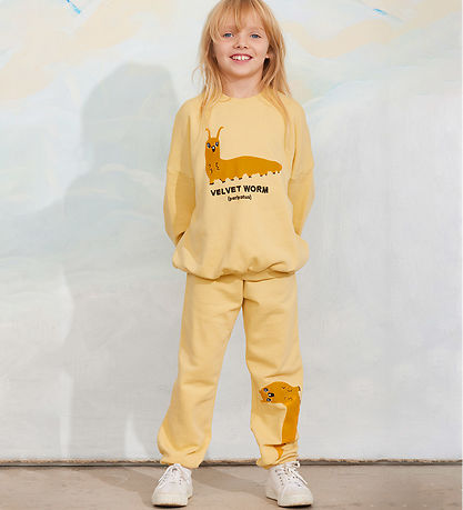 Mini Rodini Sweatsæt - Velvet - Orm - Gul