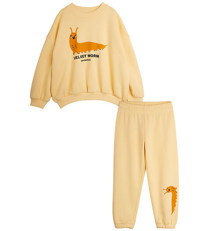 Mini Rodini Sweatsæt - Velvet - Orm - Gul