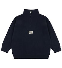 Konges Sløjd Bluse - Mano Half Zip - Total Eclipse