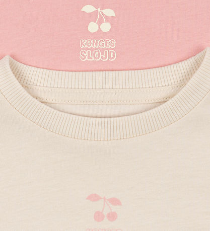 Konges Sløjd Bluse - 2-pak - Lin - Pink Dolphin/Antique White