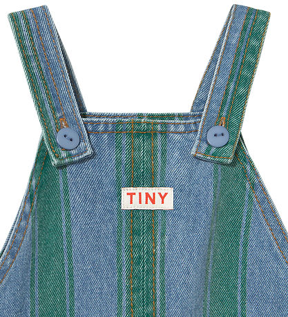 Tiny Cottons Smækbukser - Retro Stripes - Denim Medium Wash