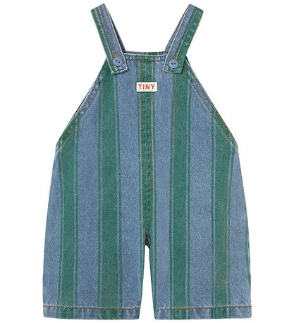 Tiny Cottons Smækbukser - Retro Stripes - Denim Medium Wash