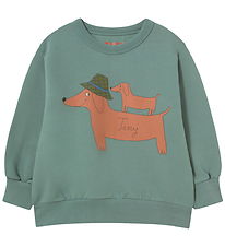 Tiny Cottons Sweatshirt - Two Dogs - Teal