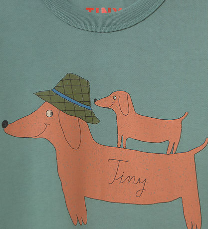 Tiny Cottons Sweatshirt - Two Dogs - Teal