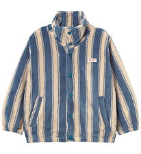 Tiny Cottons Fleece Blouse - Retro Stripes Polar - Petrol Blue