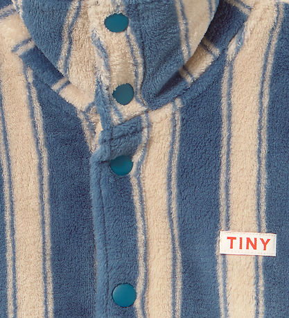 Tiny Cottons Fleece Trøje - Retro Stripes Polar - Petrol Blue