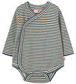 Tiny Cottons Wrap Bodysuit l/s - Rib - Stormy Blue