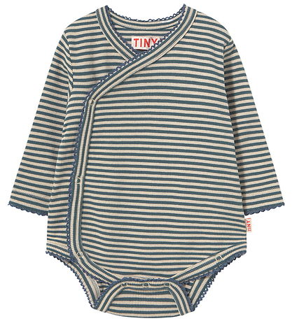 Tiny Cottons Slå-om Body l/æ - Rib - Stormy Blue