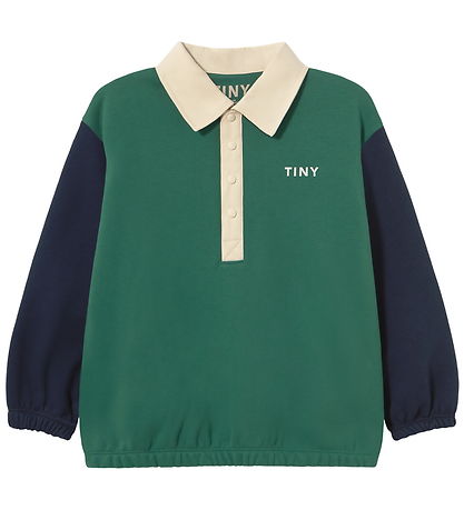 Tiny Cottons Polobluse - Color Block - Dark Green