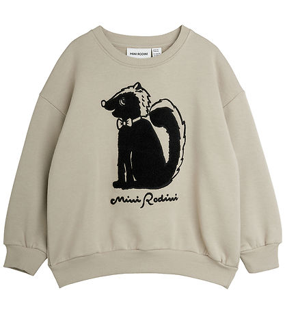 Mini Rodini Sweatshirt - Stinkdyr - Chenille - Grå