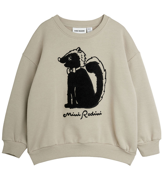 Mini Rodini Sweatshirt - Stinkdyr - Chenille - Grå