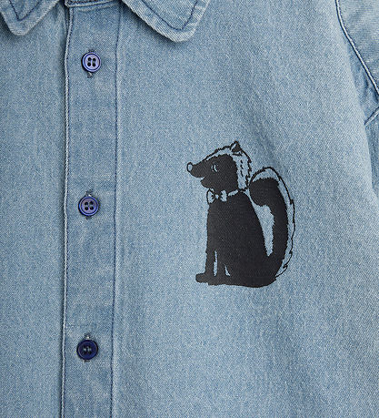 Mini Rodini Skjorte - Denim Skunk - Blue