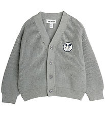 Mini Rodini Cardigan - Ritzratz patch - Grey Melange