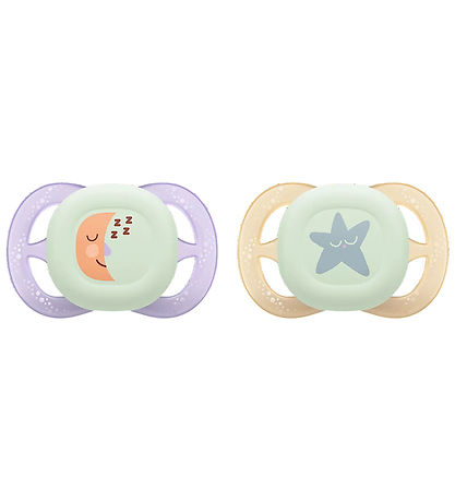 Philips Avent Sutter - 2-pak - Ultra Start Nighttime - Lilla/Ora