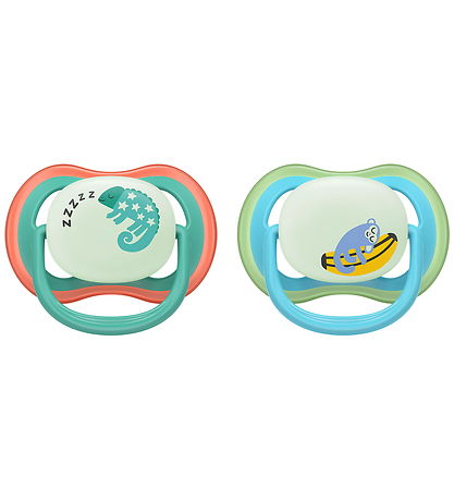 Philips Avent Sutter - 2-pak - Ultra Air Nighttime - Grøn/Blå m.