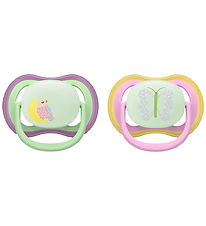 Philips Avent Sutter - 2-pak - Ultra Air - Rosa/Grøn m. Print