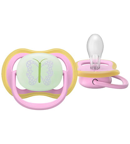 Philips Avent Sutter - 2-pak - Ultra Air - Rosa/Grøn m. Print