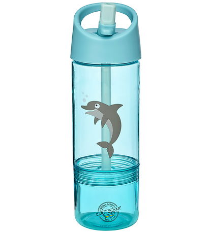 Carl Oscar Drikkedunk m. Sugerør - 2-i-1 - 300/150 ml - Blå m. D