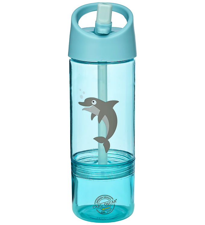 Carl Oscar Drikkedunk m. Sugerør - 2-i-1 - 300/150 ml - Blå m. D