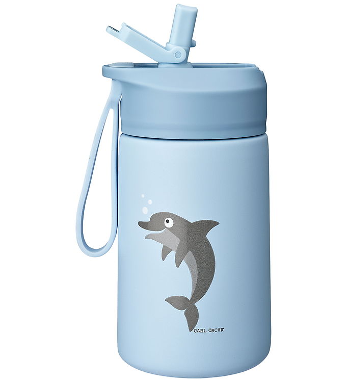 Carl Oscar Drikkedunk - Steelish - 400 ml - Blå m. Delfin