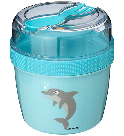 Carl Oscar Snackboks m. Køleelement - N'ice Cup - Blå m. Delfin