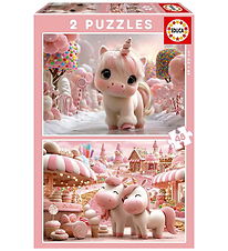 Educa Jigsaw Puzzle - 2x48 Bricks - Sweet Unicorns