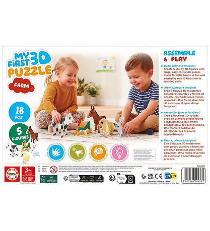 Educa 3D Puslespil - 18 Brikker/5 Figurer - My First - Farm