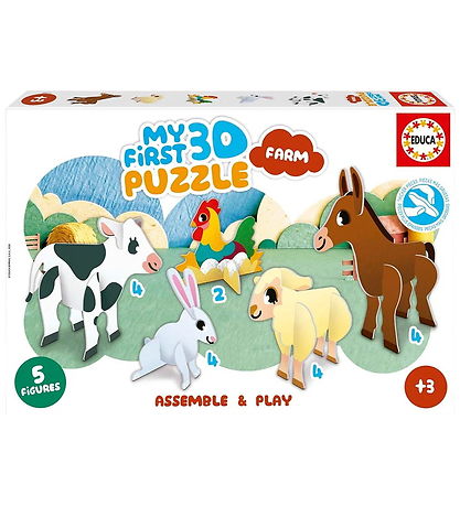Educa 3D Puslespil - 18 Brikker/5 Figurer - My First - Farm