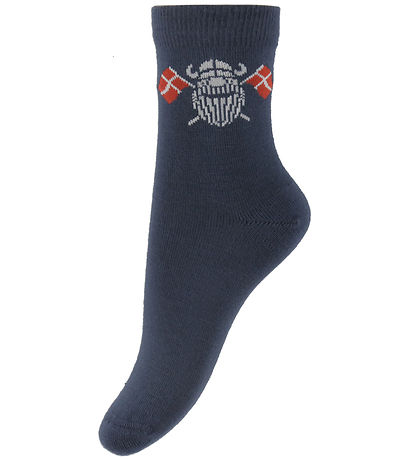 Danefæ Strømper - DaneDanmark - Dark Grey Blue FlagErik