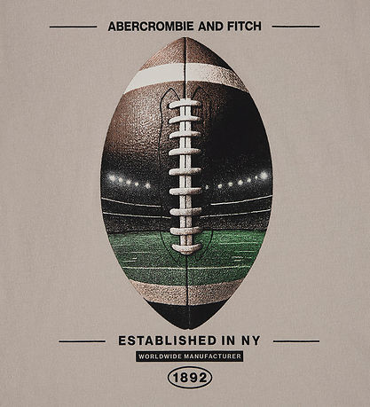 Abercrombie & Fitch T-Shirt - Football Fill - Chateau Gray