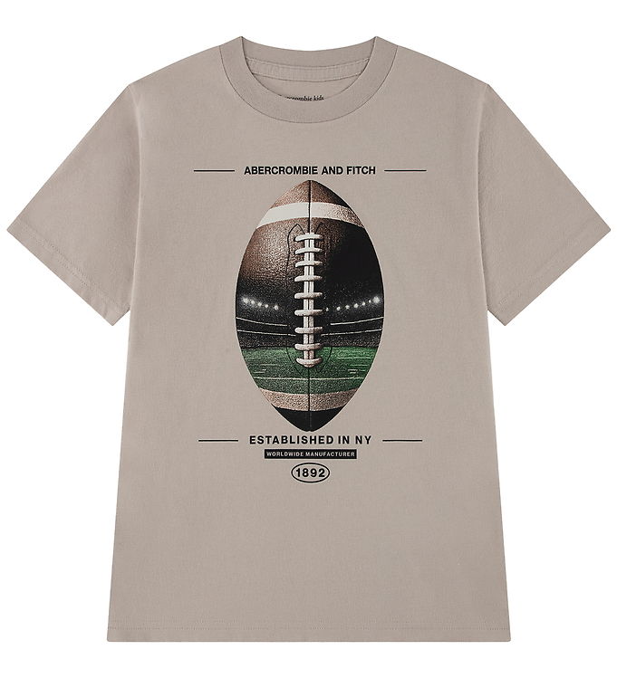 Abercrombie & Fitch T-Shirt - Football Fill - Chateau Gray