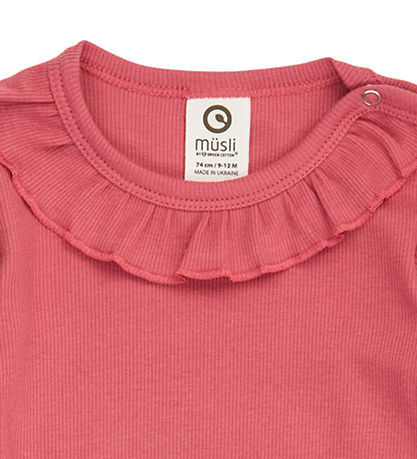 Müsli Body l/æ - Rib - Cozy Me Frill Collar - Baroque Rose