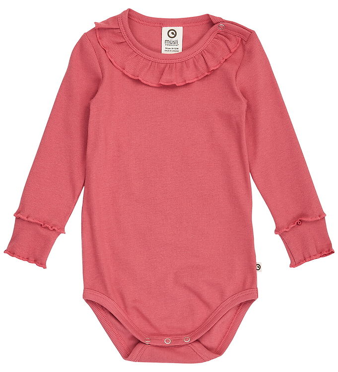 Müsli Body l/æ - Rib - Cozy Me Frill Collar - Baroque Rose